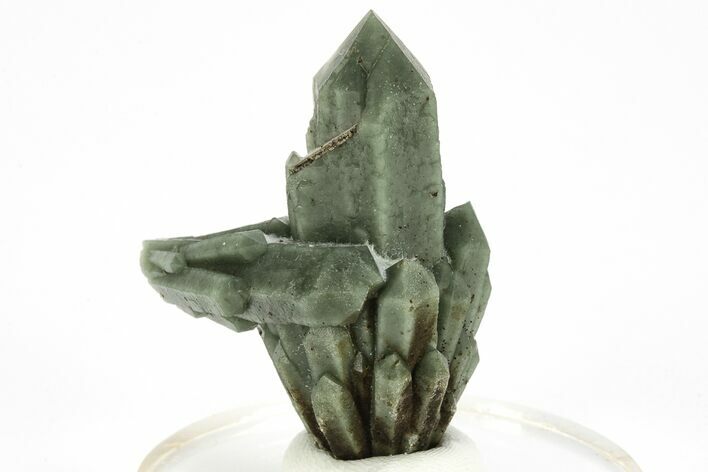 Green, Hedenbergite Included Quartz Cluster - Mongolia #226226